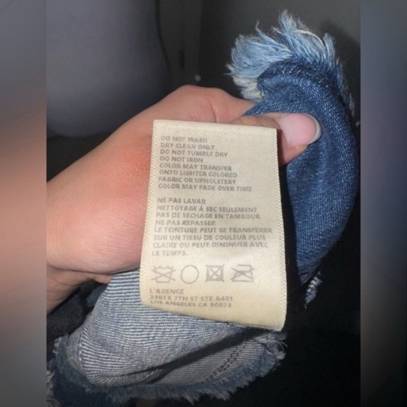 L’agence Kaydence Frayed Denim Blazer/Small - Picture 10 of 11